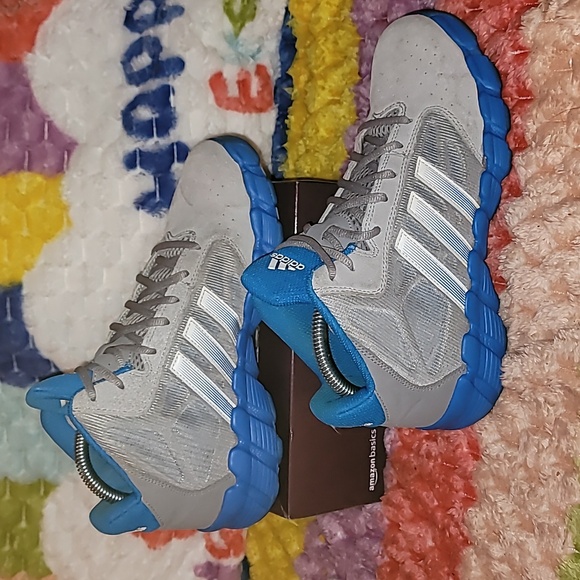 Adidas Big Boys Shake Em K G56398 Sz 6 M Gray Blue Youth Ladies 8 Sneakers BBall - Picture 1 of 7